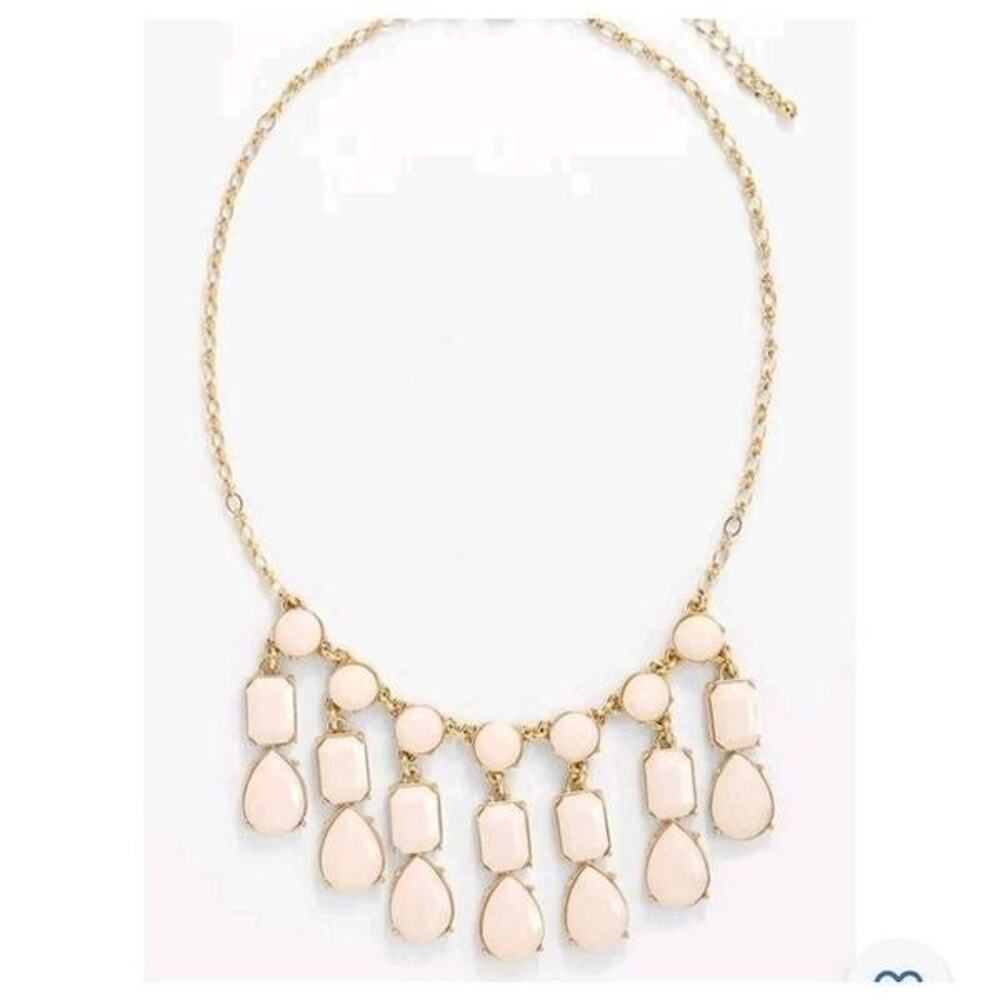 Kate Spade Riviera Garden Bib Necklace Blush Pink Gold Plated Setting - Picture 4 of 5